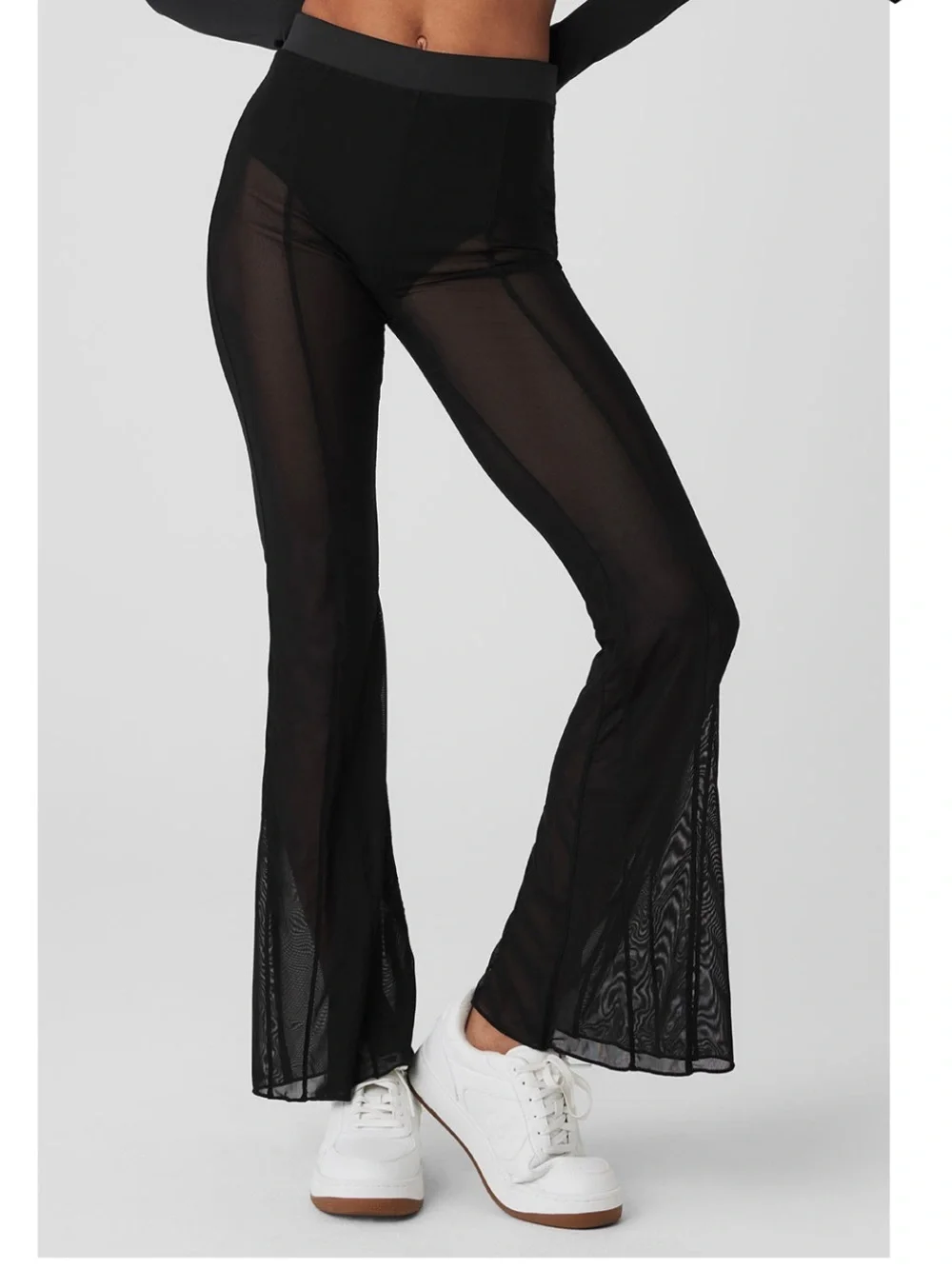 ALO YOGA Mesh High-Waist MESH Flicker Flare Pants SIZE XXS NWT